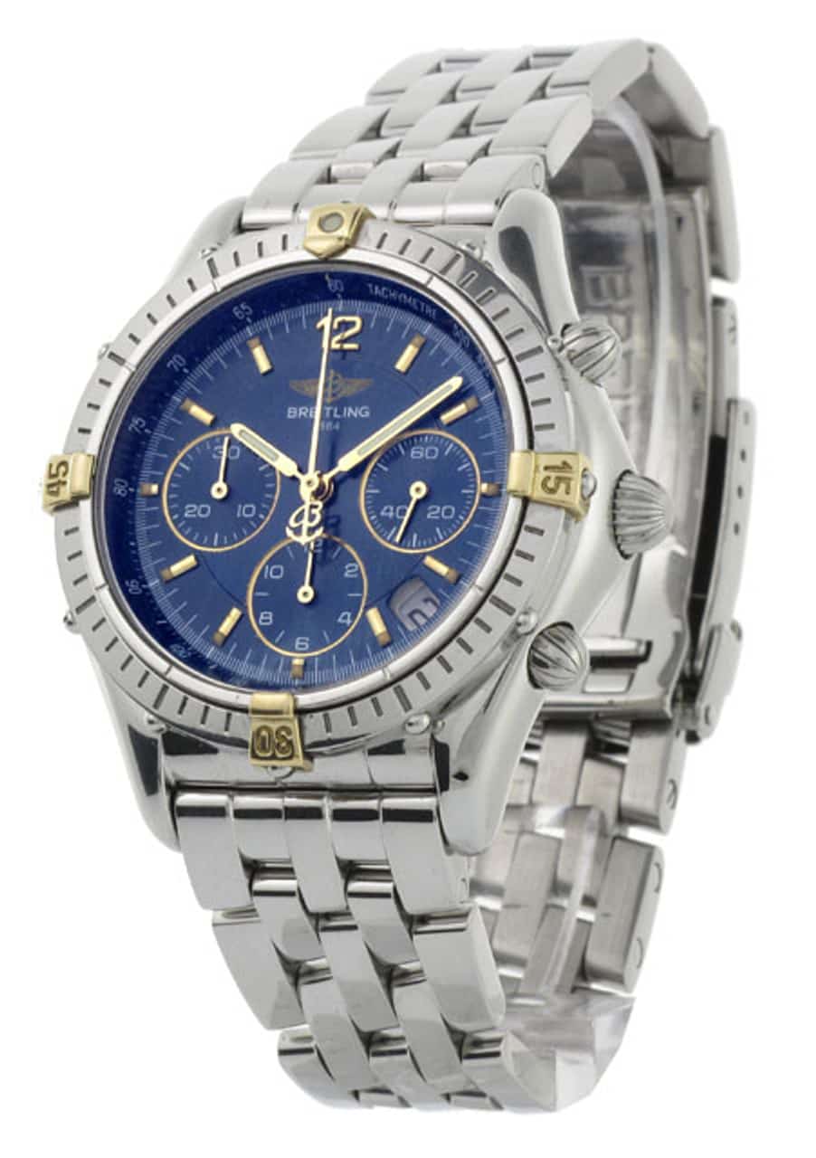 Breitling Chrono Cockpit Blue Baton Dial Bracelet Strap